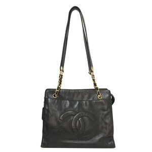 Chanel Here Mark Chain Tote Bag Dark Brown